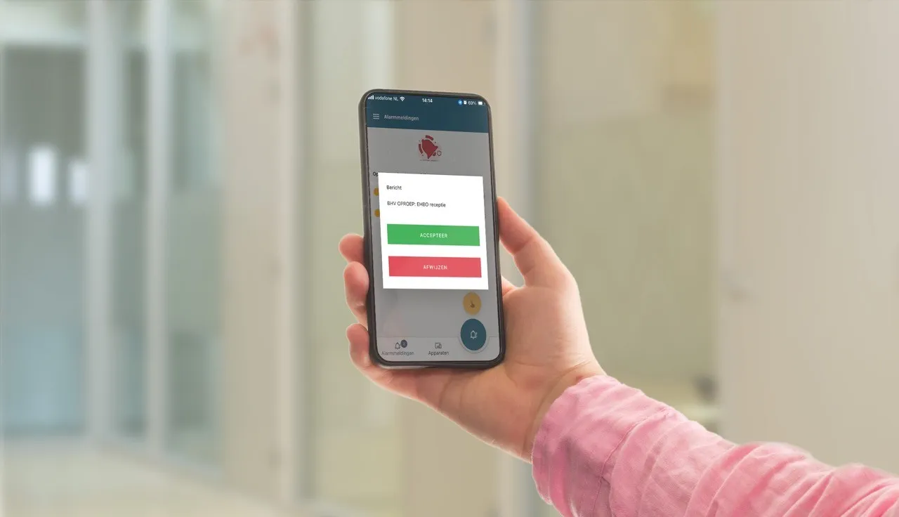 BHV oproep op iphone scherm